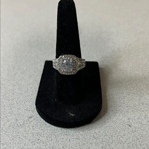 Sterling Silver Ring with Sparkling Stone